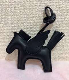 新品バッグチャーム ペガサス ロデオ風 馬 キーホルダーブラック黒のサムネイル