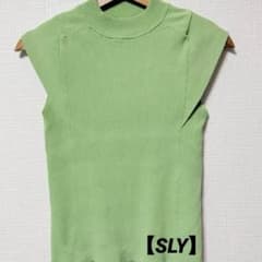 【美品】【SLY】カバースリーブ ハイゲージ サマーニット タンクトップ 緑のサムネイル