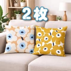 北欧 大花柄 クッションカバー 45×45 2枚セット フラワー おしゃれのサムネイル