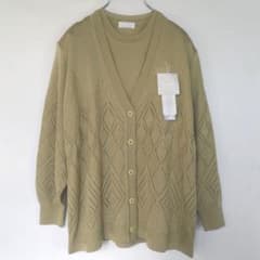 【新品】透かし編みニット カーディガン アンサンブル M-L 日本製 2点セットのサムネイル