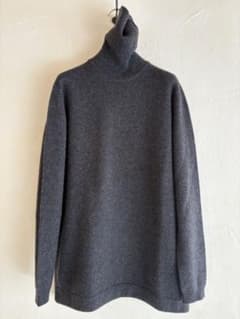 エルメスマルジェラ期ミドルゲージカシミヤタートルニットバランタイン製　チャコール エルメスマルジェラ期ミドルゲージカシミヤタートルニットバランタイン