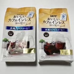 UCC おいしいカフェインレスコーヒー 水出しアイスコーヒー 4袋×2のサムネイル
