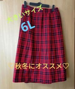 【美品】大きいサイズ　ミディアム　スカート　6l スマイルランド　消しプリーツのサムネイル