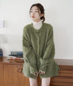 美品！試着のみのkastane コード紐付きMIX起毛ガウンのサムネイル