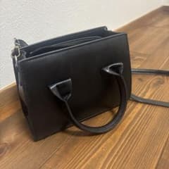 スクエア型 2way ショルダーバッグ ブラックのサムネイル