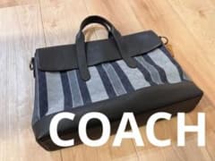 COACH コーチ 2way バッグ ハミルトン ブリーフ シグネチャー デニム