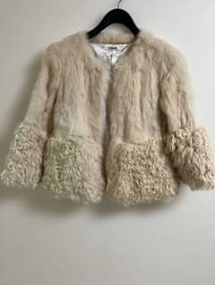 Coomb ラビット ラム ファー ショートジャケット ベージュ サイズ F 