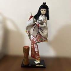 日本人形　伝統工芸　昭和レトロ　当時物　お土産　オブジェ 昭和レトロ ひえつき人形 宮崎県 郷土民芸品 日本人形 高さ約35cm