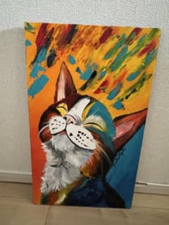 猫 アクリル画 絵画 アートのサムネイル