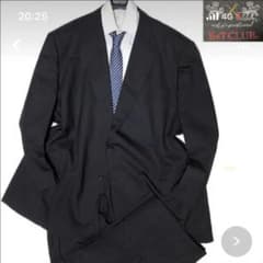 10036超美品 B&T CLUB キングサイズシャドーストライプスーツ黒KE8のサムネイル