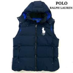 ポロラルフローレン　現行　ダウンベスト　ネイビー　Mサイズ　刺繍 ポロラルフローレン ダウンベスト ビッグポニー刺繍 ネイビー M