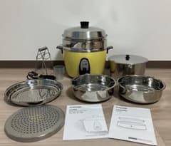 大同電鍋 炊飯器 10合 ステンレス きはだ色 Lサイズ専用蒸し皿セット