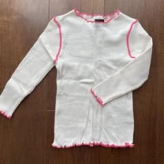 manina 長袖カットソー サイズ90 ホワイト/ピンクのサムネイル