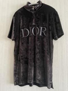 Dior 19aw ロゴ刺繍 ハーフジップ ベロアTシャツのサムネイル