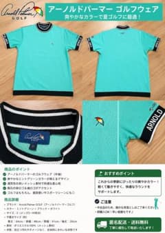 Arnold Palmer GOLF メンズ 半袖シャツ ミントグリーン - メルカリ