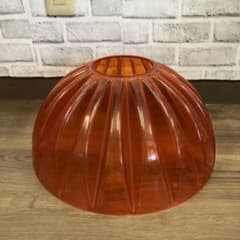 4F 昭和レトロ ヴィンテージ ランプシェード アンバー琥珀色ミッド