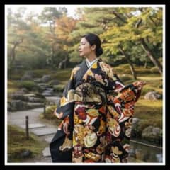 美品 宝尽くし 黒地 古典 逸品 金駒刺繍 地紋 フルセット 振袖 振り袖 
