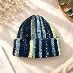 ハンドメイド◎ストライプ◎ニット帽【001】のサムネイル