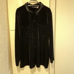 古着　ベロア　シャツ　ブラックのサムネイル