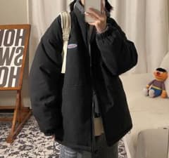 2way リバーシブル ダウン ジャケット ボアブルゾン アウター ブラックのサムネイル