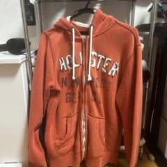 Hollister オレンジ フルジップパーカー Mのサムネイル