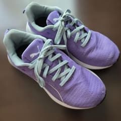 PUMA キッズスニーカー パープル×ミントブルー　22cm