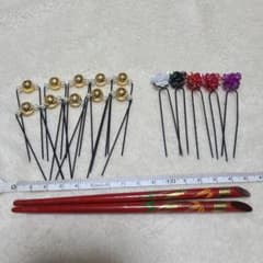 和装髪飾りセット かんざし Uピン 豪華まとめ髪のサムネイル