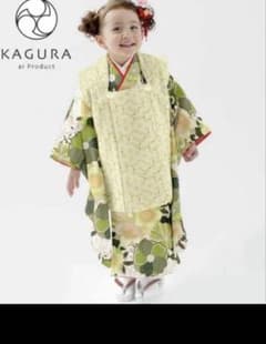 KAGURA キッズ 着物 被布セット 花柄 グリーンのサムネイル