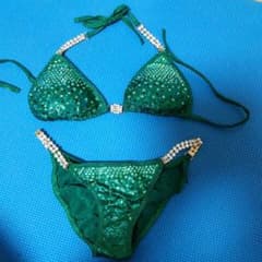 コンテストビキニ フィットネス 大会用 ビキニ グリーン（Sサイズ）のサムネイル