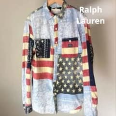 ラルフローレン 星条旗 バンダナ ペイズリー 長袖シャツ　アメリカ　インド綿