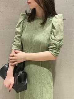 fray id パイピングレースドレス GRN 0のサムネイル