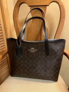 COACH トートバッグ シグネチャー ブラウン ブラックのサムネイル