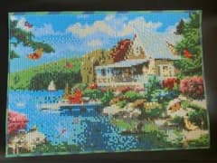 ダイアモンドアート　完成品　海沿いのサムネイル