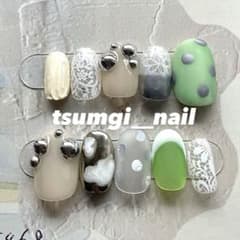99ネイルチップ/ニュアンス/個性派/ドット/レース/ガーリー/フレンチのサムネイル