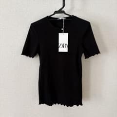 ZARA リブTシャツ ブラック Sサイズ 新品タグ付きのサムネイル