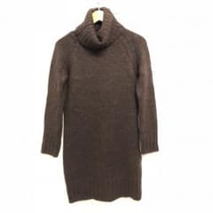 ZARA ニットワンピース タートルネック 茶色のサムネイル
