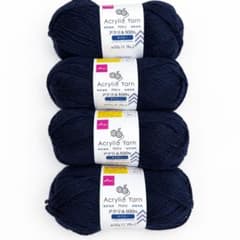 未使用 Daiso アクリルヤーン ネイビー 4玉セットのサムネイル