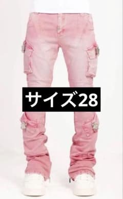 GUAPI スキニーデニム ピンク 28 フレアパンツ 人気サイズ 早い者勝ち 