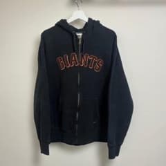 希少 XL NIKE GIANTS ジップパーカー MLB 刺繍ロゴ 黒 ナイキ