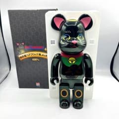 ☆希少☆BE@RBRICK ベアブリック 招き猫 黒メッキ 発光 400％ - メルカリ