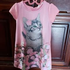 【100cm】猫柄ワンピースのサムネイル