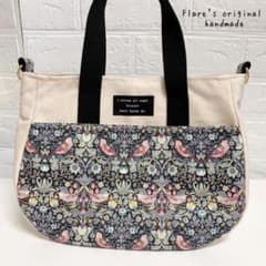 ハンドメイド　バッグ　ショルダー　リバティ　ストロベリーシーフ　ミニのサムネイル