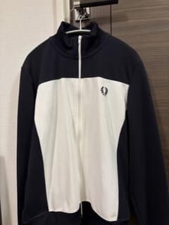 FRED PERRY トラックジャケット Mサイズ ネイビー×ホワイト - メルカリ