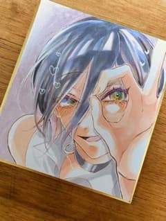 チェンソーマン レゼ 手描きイラスト色紙 ファンアート - メルカリ