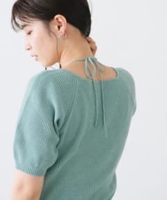 Zoffie リブニット 半袖 グリーンのサムネイル