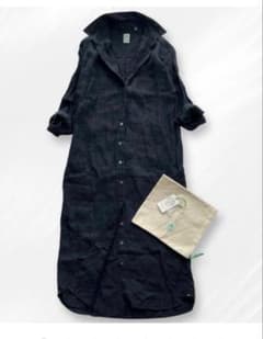 秋　finamore napoli リネン100%40 ロングシャツワンピのサムネイル