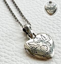美品✨グッチ ネックレス ブラインドフォーラブ ハート シルバー 925 