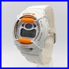 399 希少品 レア Baby-G デジタル腕時計 ホワイト/オレンジ - メルカリ