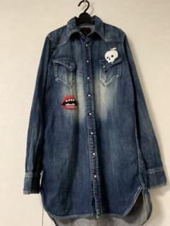 マックスシックス　max six  デニムロングシャツ　Ｌのサムネイル