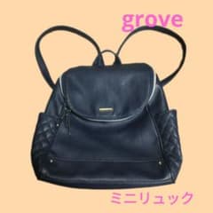 【北村様専用】grove グローブ 合皮ミニリュック ネイビー フェイクレザーのサムネイル